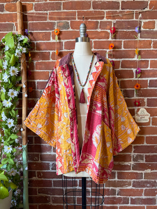 OOAK Summer Collection - Upcycled Def Leppard Inspired Vintage Kantha Jacket
