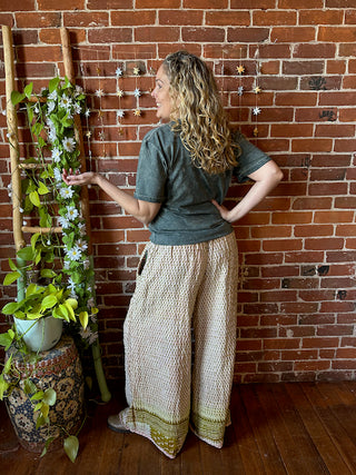 Genevieve Kantha Reversible Wide Leg Pants