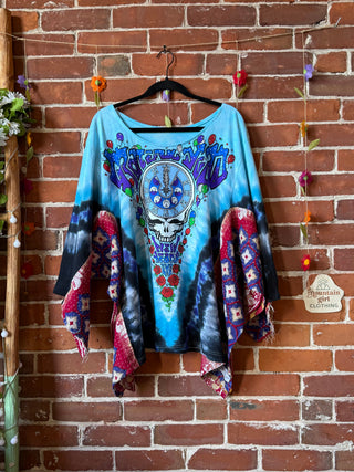 OOAK Autumn Collection- Grateful Dead Inspired Birdsong Wing Sleeve Style Kantha Poncho