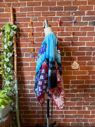 OOAK Autumn Collection- Grateful Dead Inspired Birdsong Wing Sleeve Style Kantha Poncho