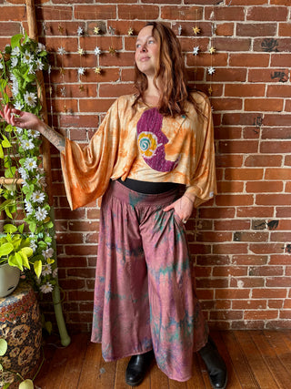 OOAK Winter Collection - Callisto Kantha Crescent Moon Crop Top