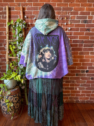 OOAK Winter Collection- Stevie Silver Springs Tie Dye Granny Square Hoodie Poncho