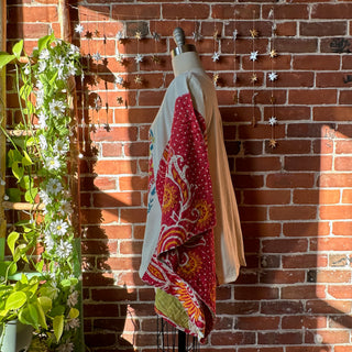 OOAK Winter Collection- Upcycled Free Spirit Kantha Poncho Sweatshirt