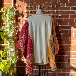 OOAK Winter Collection- Upcycled Free Spirit Kantha Poncho Sweatshirt
