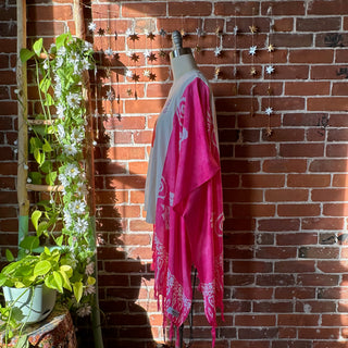 OOAK Winter Collection- Upcycled Strawberry Shortcake Hi Lo Tie Dye Poncho Top