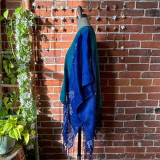 OOAK Winter Collection- Upcycled Big Island Hawaii Hi Lo Tie Dye Poncho Top