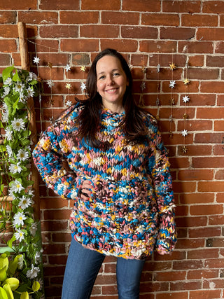 Second Hand Finds - Size Small Super Cozy Rainbow Chunky Knit Sweater