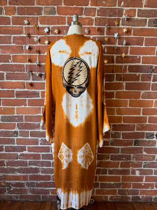 Rust Tie Dye Grateful Dead Inspired Kimono