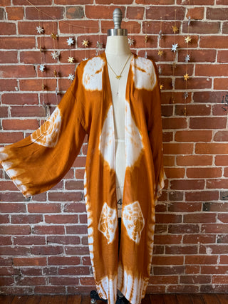 Rust Tie Dye Grateful Dead Inspired Kimono