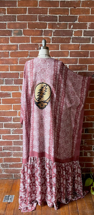 Wine Color Paisley Grateful Dead Inspired Kimono