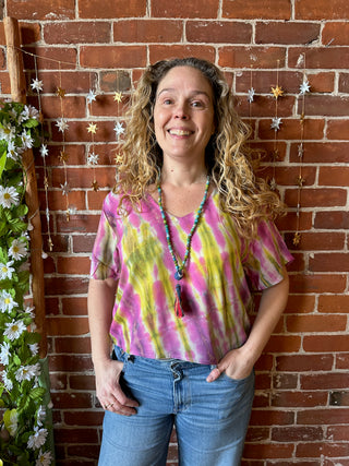Gemini Moons Tie Dye Cropped Top - Multiple Colors Available