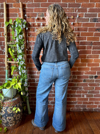 Cotton Mystical Eye Mineral Wash Cropped Tee - Fair Trade Made