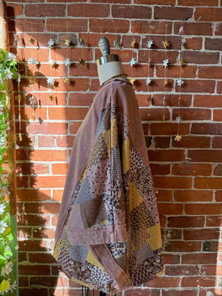 OOAK Autumn Collection - Upcycled Flower Patchwork Poncho Style Top 🌼