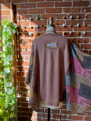 OOAK Autumn Collection - Upcycled Flower Patchwork Poncho Style Top 🌼