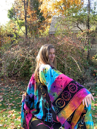 Chakra Tie Dye Mandala Bell Sleeve Kimono