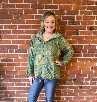 The Meadow Patchwork Hoodie Hooded Jacket - Multiple Colors Available - Fair Trade Made