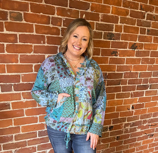 The Meadow Patchwork Hoodie Hooded Jacket - Multiple Colors Available - Fair Trade Made