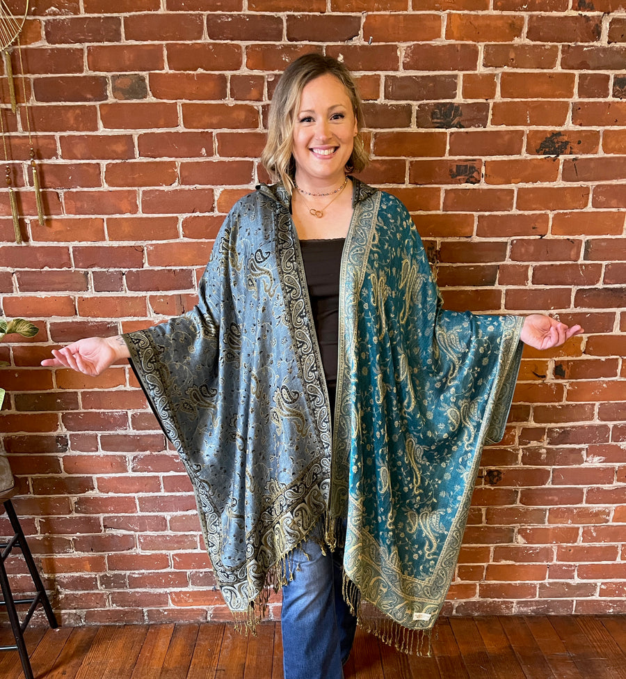 One Size Fits Most The Moonstone Recycled Sari Kimono Item: 1080
