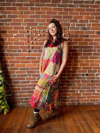 Patchwork Kantha Solstice Midi Dress