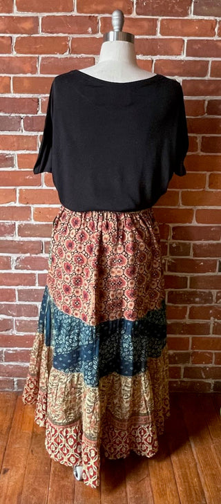Free Size Penelope Patchwork Skirt with Pockets