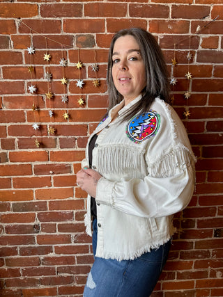 Sphere Here We Come! Grateful Dead Inspired Sparkle Fringe Jacket