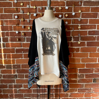 Upcycled Fleetwood Mac Inspired Embroidered Poncho Top