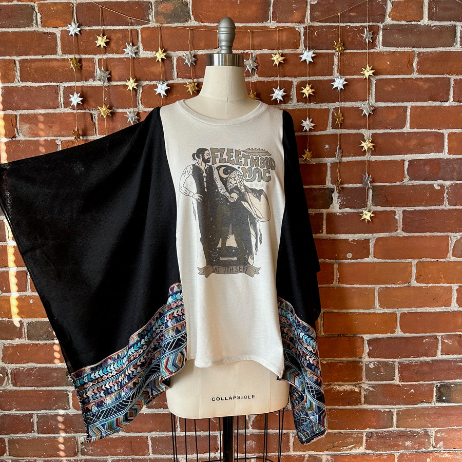 One Size Fits Most Upcycled Bob Marley Kantha Poncho Top Item: 1245