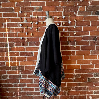 Upcycled Fleetwood Mac Inspired Embroidered Poncho Top