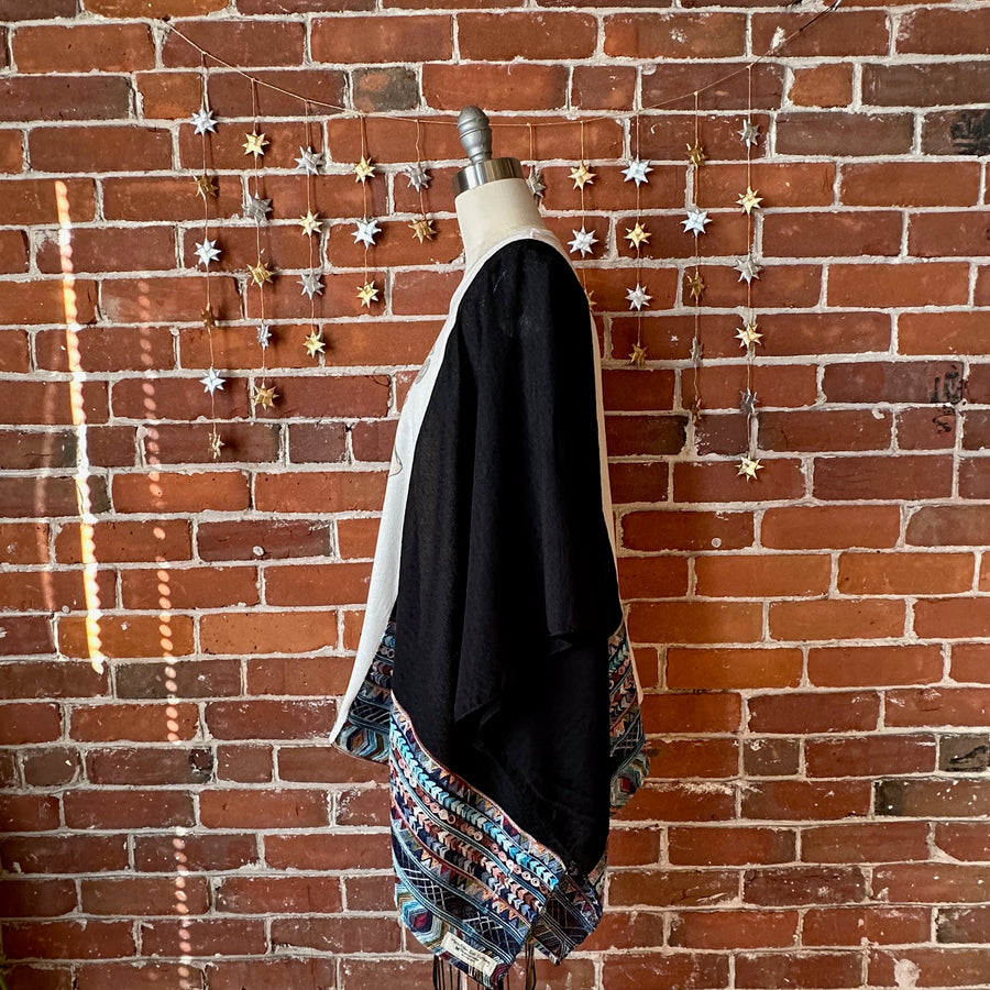 One Size Fits Most Upcycled Bob Marley Kantha Poncho Top Item: 1245