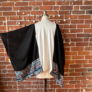 Upcycled Fleetwood Mac Inspired Embroidered Poncho Top