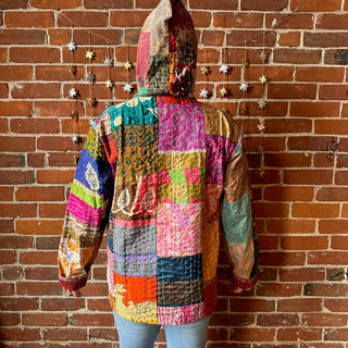 A Stitch In Time Kantha Patchwork Hooded Jacket