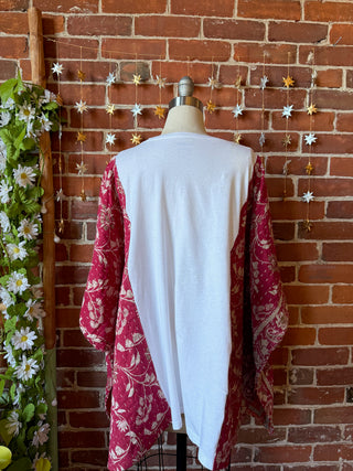 OOAK Winter Collection- Upcycled Mariah Carey Christmas Inspired Kantha Poncho Sweatshirt