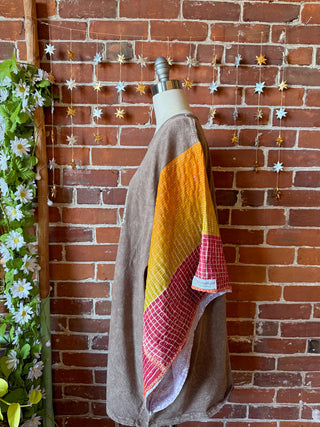 OOAK Winter Collection - Size 3XL Upcycled Gratitude Kantha Bell Sleeve T-shirt