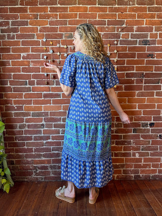 Mountain Girl Second Hand Finds- Vintage Cotton Block Print Dress Small