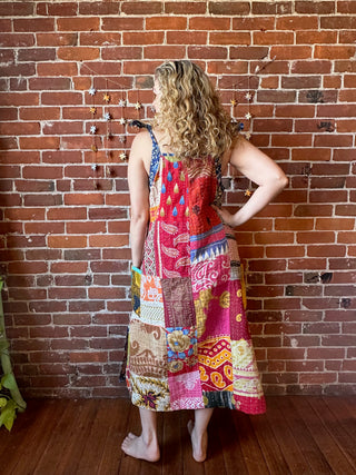 Patchwork Kantha Solstice Midi Dress