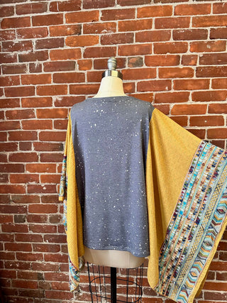 Stevie Inspired Golden Yellow Embroidered Poncho