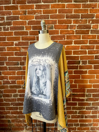 Stevie Nicks Inspired Golden Yellow Embroidered Poncho