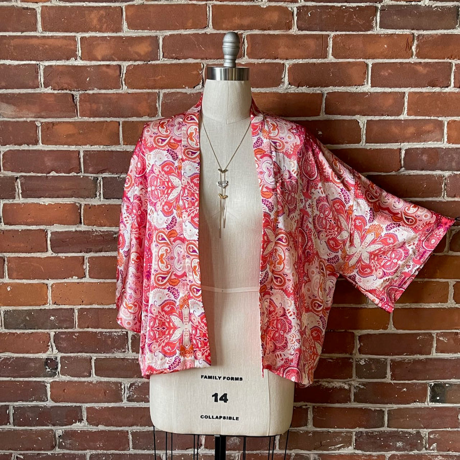 Size Small Silky Flowy Grateful Dead Inspired Kimono Item: 1024