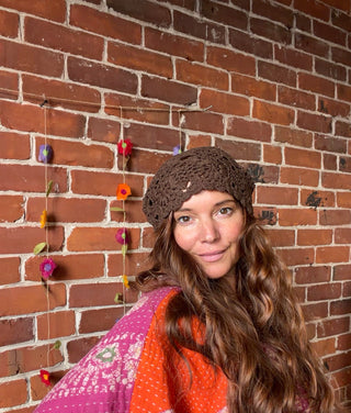 Free Spirit Cotton Flower Crochet Beanie - Multiple Colors Available - Final Sale