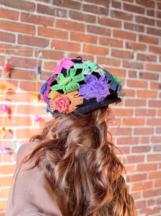 Flower Fields Crochet Beanie - Multiple Colors Available - Final Sale