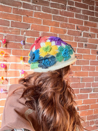 Flower Fields Crochet Beanie - Multiple Colors Available - Final Sale