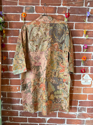 Harvest Gardens Patchwork Kimono Robe 100% Cotton - Fair Trade Made- Final Sale