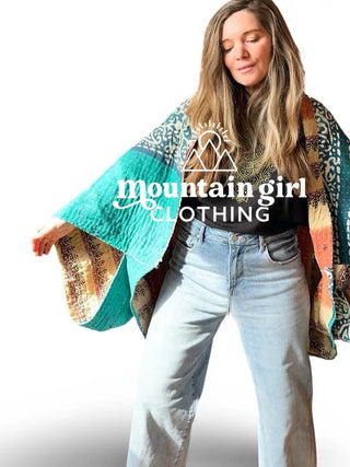 Mystery Print Gemini Kantha Cocoon Shawl