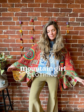 Mystery Print Gemini Kantha Cocoon Shawl
