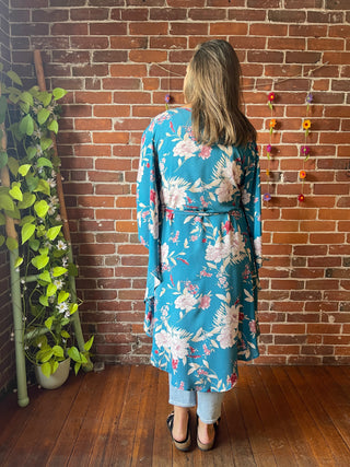 Teal Dreams Butterfly Sleeve Kimono