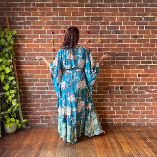 Teal Dreams Butterfly Sleeve Kimono