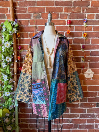 Sun Wanderer Reversible Patchwork Oversized Cotton Jacket - Fair Trade Made