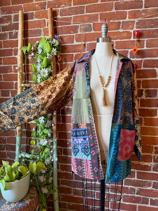 Sun Wanderer Reversible Patchwork Oversized Cotton Jacket - Fair Trade Made