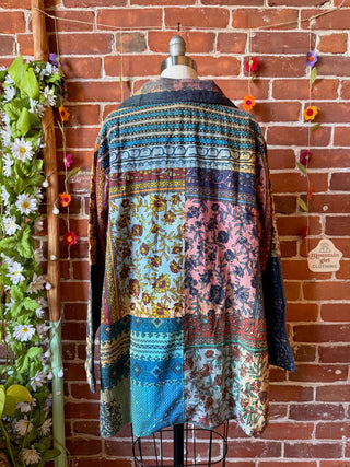 Sun Wanderer Reversible Patchwork Oversized Cotton Jacket - Fair Trade Made