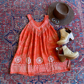 Penny Lane Batik Festival Tank Top - Summer Orange